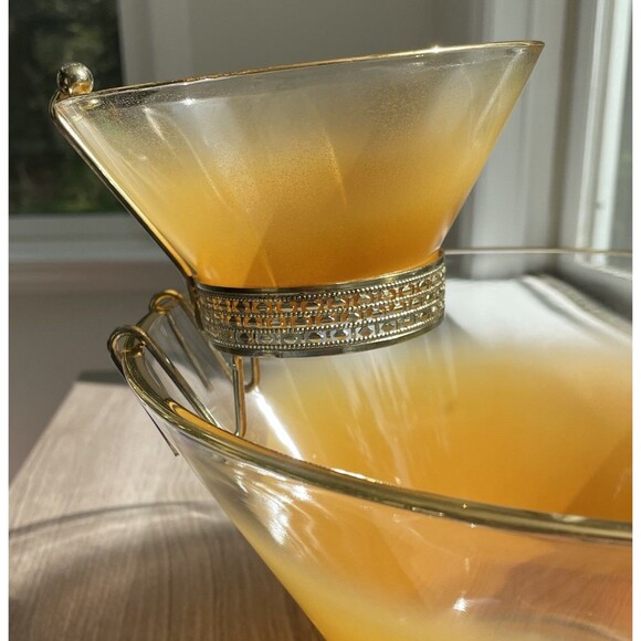 Vintage Orange Blendo Frosted Chip & Dip Bowl Set - Picture 6 of 16